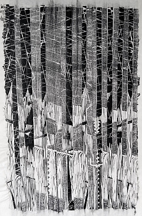 De sluis. lino. 100x70 cm.