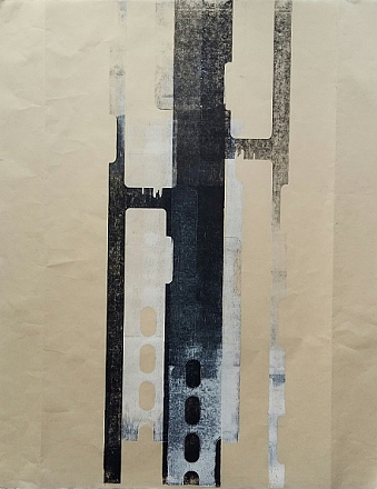 Houtdruk op Awagami. 53x43 cm. 