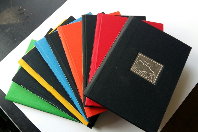 My Moon I - X. Diverse druktechnieken. Ingenaaid, hard cover, 16 blz. per deel. 29x21,5 cm. Oplage 1 ex. 2022.