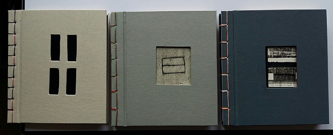 Ramen I, II, III. Diverse druktechnieken. Japanse binding, resp. 16, 60, 60 blz. 29x19,5 cm. Oplage 1 ex. 2021.