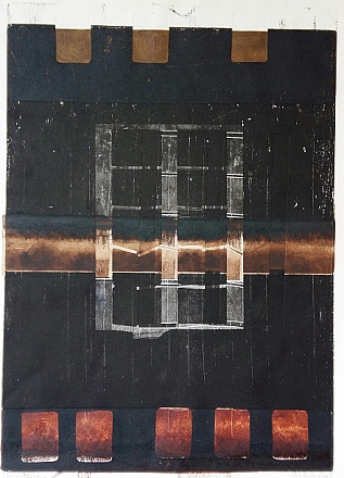 Waterstanden. Ets, sjabloondruk. 70x50 cm. 
